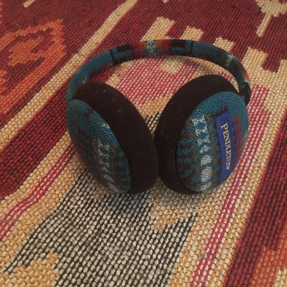 Pendleton ear muffs turquoise Chief Joseph